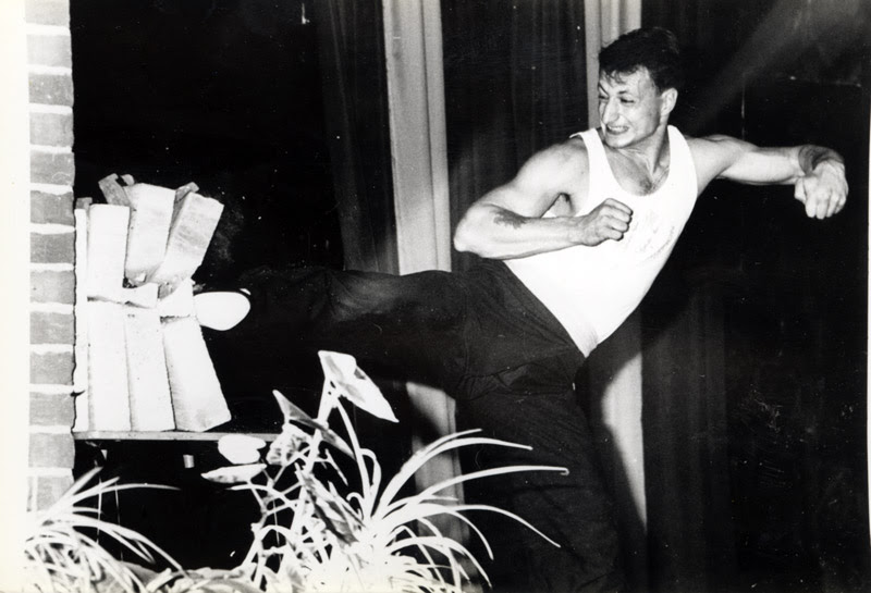 black and white kicking blocks